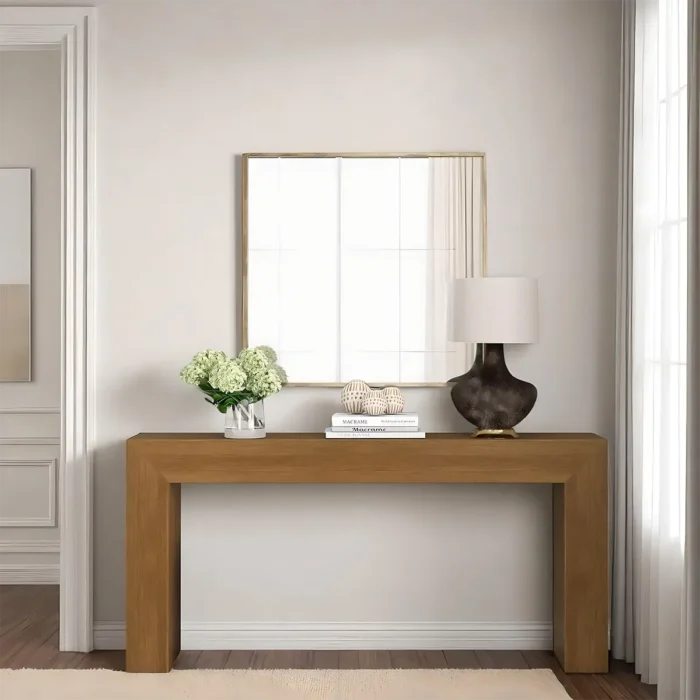 Console Table Oak Laminate Slim Modern