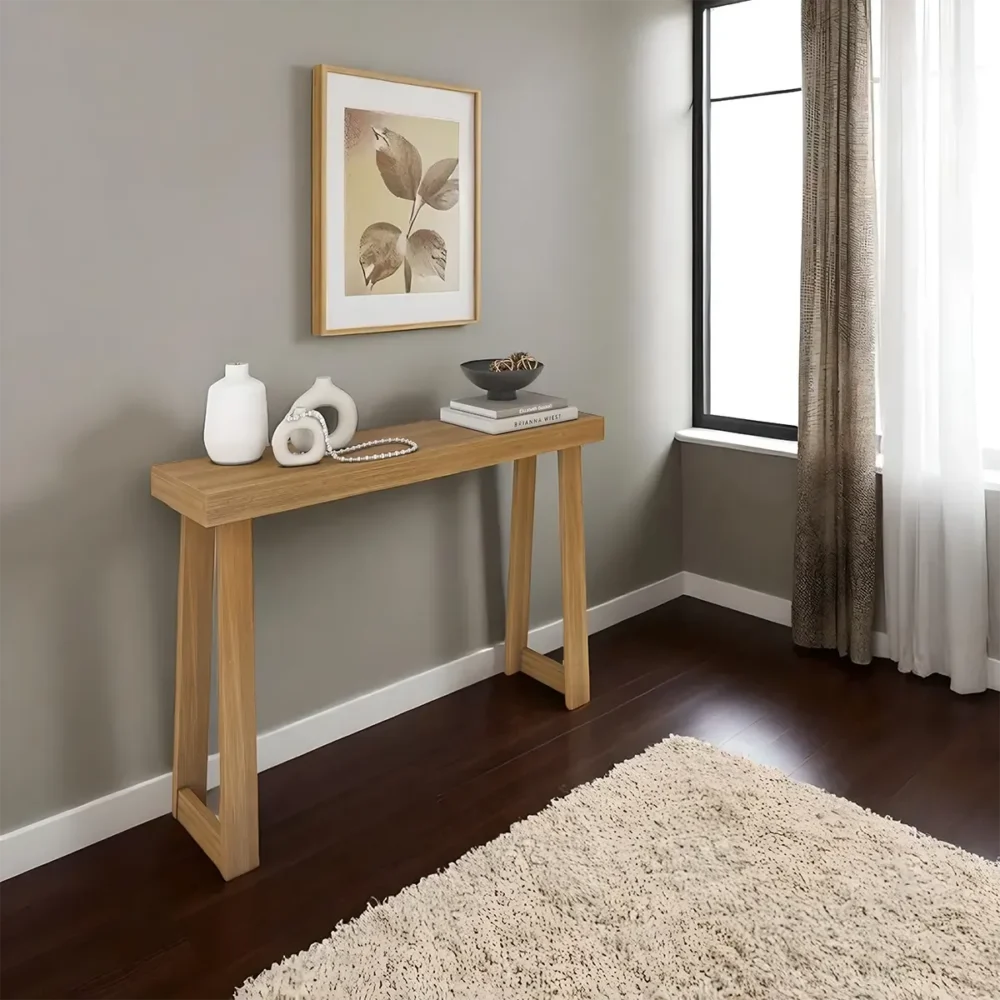 Entryway Table Natural Oak Minimal Refined - Image 2