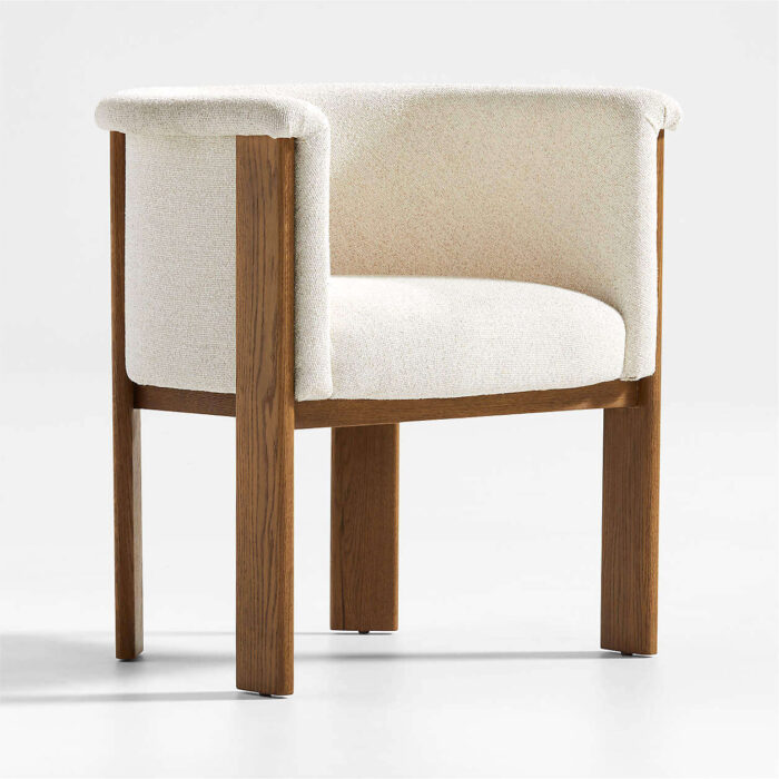 Dining Chair Curved Back Ergonomic Wood